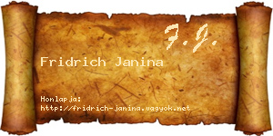 Fridrich Janina névjegykártya